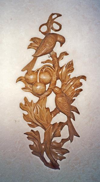 Wall Hanging.jpg - "Wall Hanging with Birds" - by Colin Etherington Sycamore - 30" by 19"